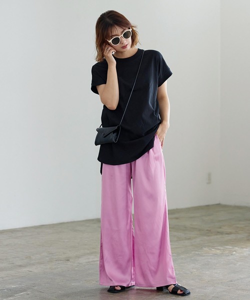 KOBE LETTUCE（コウベレタス）の「リラックスサテンイージーパンツ（その他パンツ・レディース・ブラウン/グリーン系その他2/ピンク/グリーン系その他/ベージュ/グリーン系その他3/パープル/ブルー/ピンク系/グレー・FREE）」の13枚目の写真