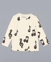 Mini Rodini（ミニロディーニ）の「mini rodini / 音符柄 ロングTシャツ（Tシャツ/カットソー・キッズ）」
