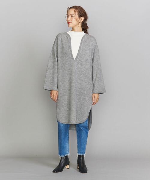 BEAUTY&YOUTH UNITED ARROWS(ビューティーアンドユースユナイテッドアローズ)の「BY カフタンニットワンピース ◆(ワンピース・レディース・ベージュ/グレー/オフホワイト・FREE)」の4枚目の写真