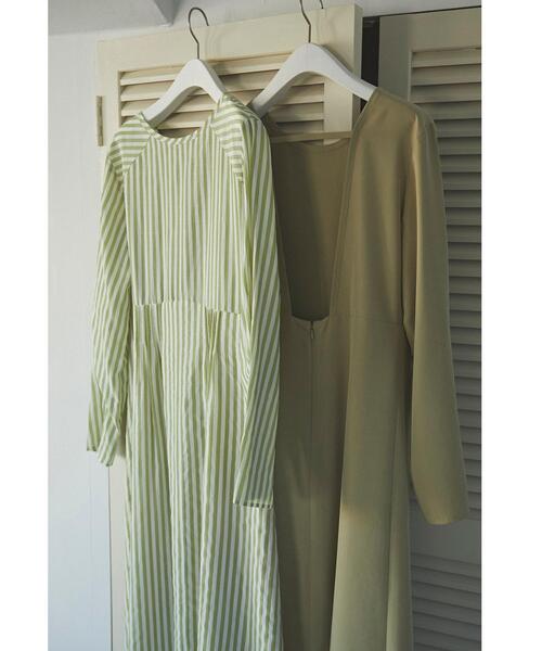 セール Emmel Refines Em Hw ストライプ バックオープン フレアワンピース ワンピース Emmel Refines エメルリファインズ のファッション通販 Zozotown