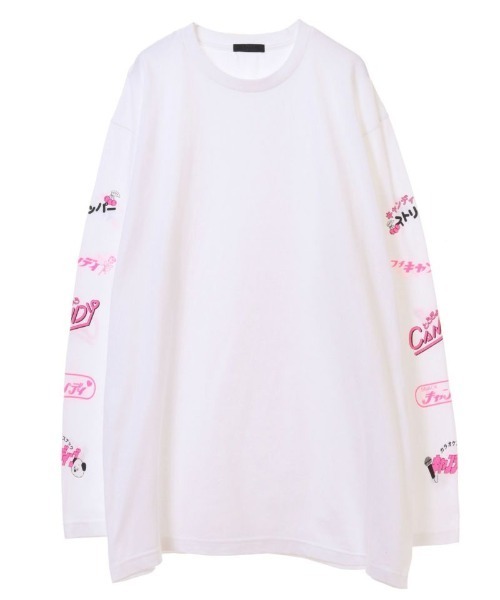 Candy Stripper（キャンディストリッパー）の「CANDY SNACK BAR L/S Tシャツ（Tシャツ/カットソー・レディース・ブラック/オフホワイト/ピンク・2）」の4枚目の写真