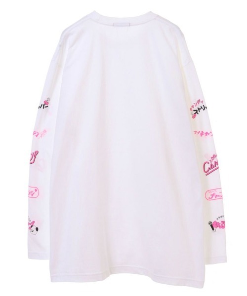 Candy Stripper（キャンディストリッパー）の「CANDY SNACK BAR L/S Tシャツ（Tシャツ/カットソー・レディース・ブラック/オフホワイト/ピンク・2）」の5枚目の写真