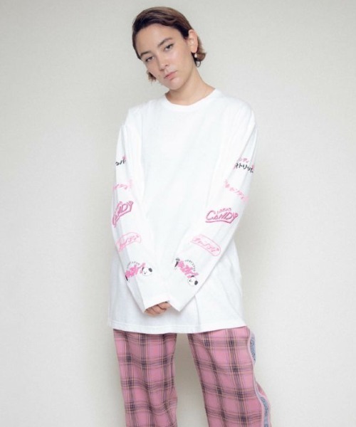 Candy Stripper（キャンディストリッパー）の「CANDY SNACK BAR L/S Tシャツ（Tシャツ/カットソー・レディース・ブラック/オフホワイト/ピンク・2）」の12枚目の写真