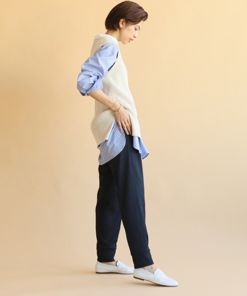 IENA（イエナ）の「カットツイル イージーパンツ◆（その他パンツ・レディース・ナチュラル/ネイビー・34/36/38/40）」の5枚目の写真