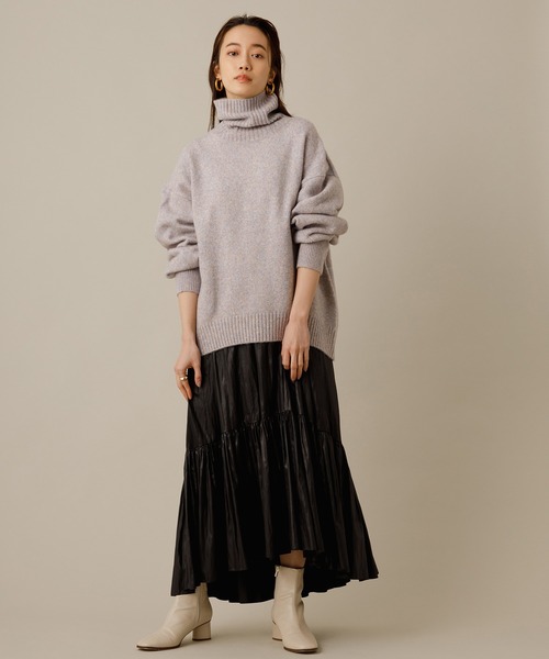 ADAM ET ROPE'(アダムエロペ)の「【アウトレット店舗・WEB限定】ウール混ソフト天竺タートル(ニット/セーター・レディース・ブラウン/グレー/ダークパープル/ベージュ系その他・FREE)」の10枚目の写真