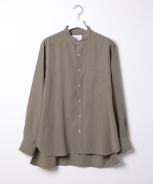 ADAM ET ROPE' | 《21SS》リラックスドレープ レーヨンスエード とろみバンドカラーシャツ/UNISEX(シャツ/ブラウス)