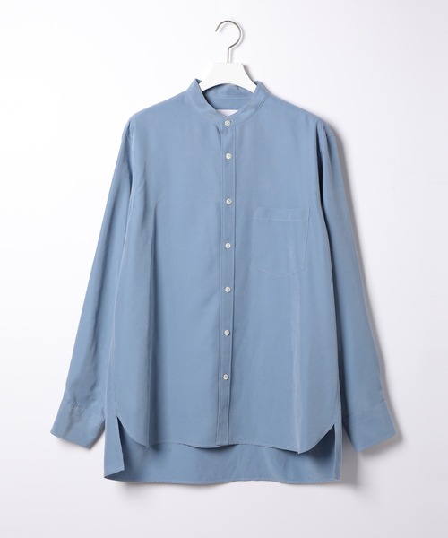 ADAM ET ROPE'（アダムエロペ）の「《21SS》リラックスドレープ レーヨンスエード とろみバンドカラーシャツ/UNISEX（シャツ/ブラウス・メンズ・ブラック/カーキ/ブルー系その他/サーモンピンク・M/L）」の15枚目の写真