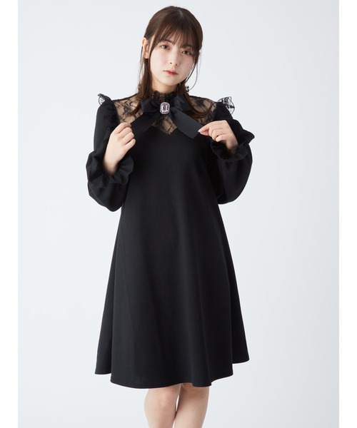 Ank Rouge アンクルージュ の レース切り替えカットワンピース ワンピース Wear