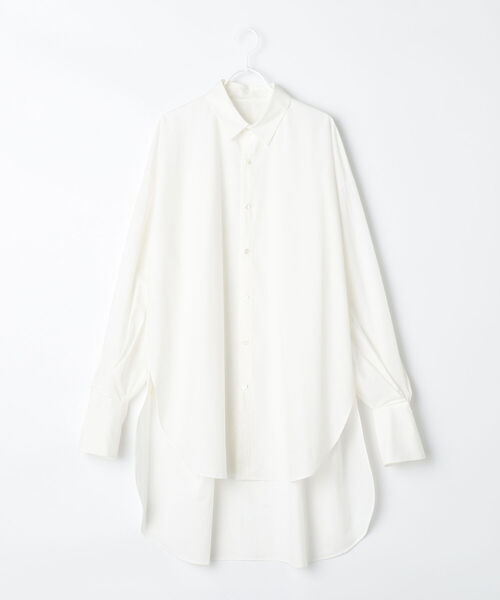 grace grace (グラスグラス)の「袖タックロングテールシャツ(シャツ/ブラウス・レディース・ブラック/オフホワイト/ブルー系その他3・38)」の10枚目の写真