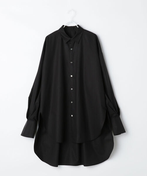 grace grace (グラスグラス)の「袖タックロングテールシャツ(シャツ/ブラウス・レディース・ブラック/オフホワイト/ブルー系その他3・38)」の9枚目の写真