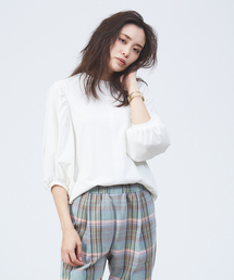 qualite | ギャザーパフスリーブカットソー(Tシャツ/カットソー)