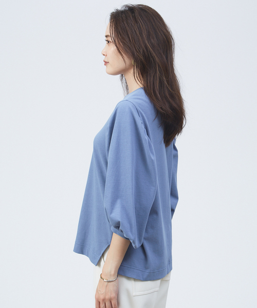 qualite（カリテ）の「ギャザーパフスリーブカットソー（Tシャツ/カットソー・レディース・オフホワイト/ブルー/オレンジ系その他2・フリー）」の5枚目の写真