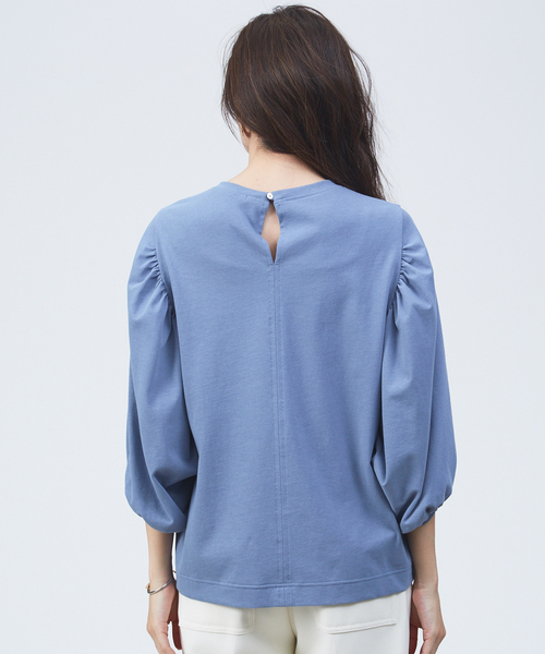 qualite（カリテ）の「ギャザーパフスリーブカットソー（Tシャツ/カットソー・レディース・オフホワイト/ブルー/オレンジ系その他2・フリー）」の6枚目の写真