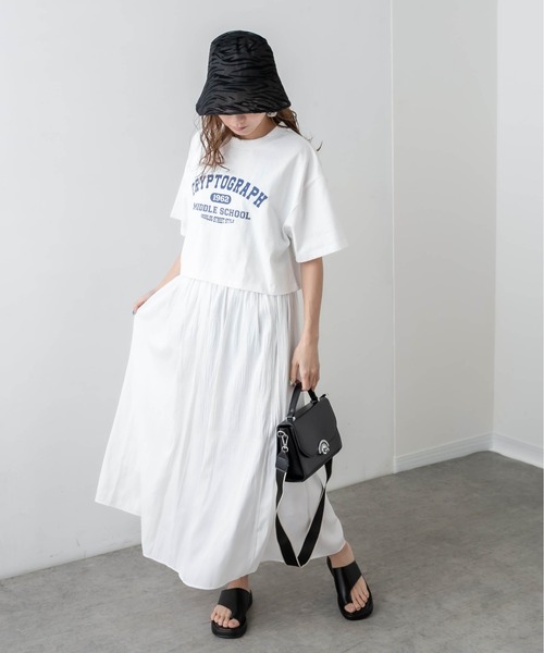 RASVOA（ラスボア）の「デニムライクロングスカート（スカート・レディース・ブラック/オフホワイト/ブルー・FREE）」の15枚目の写真