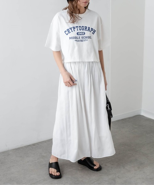 RASVOA（ラスボア）の「デニムライクロングスカート（スカート・レディース・ブラック/オフホワイト/ブルー・FREE）」の21枚目の写真