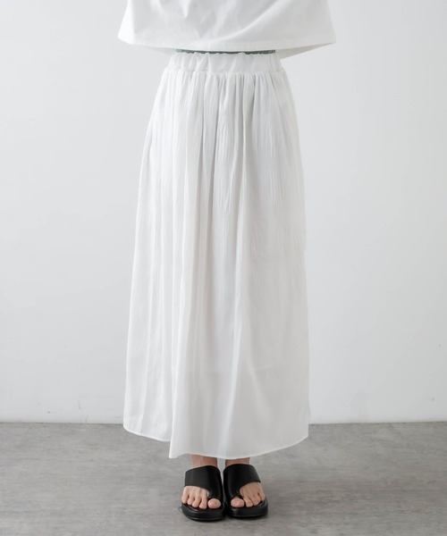 RASVOA（ラスボア）の「デニムライクロングスカート（スカート・レディース・ブラック/オフホワイト/ブルー・FREE）」の22枚目の写真