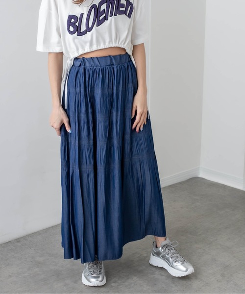 RASVOA（ラスボア）の「デニムライクロングスカート（スカート・レディース・ブラック/オフホワイト/ブルー・FREE）」の19枚目の写真