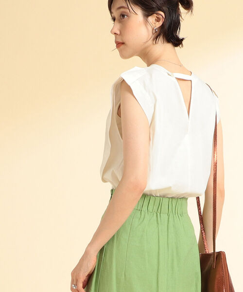 Ray BEAMS（レイビームス）の「Ray BEAMS / エポレット ノースリーブ シャツ（シャツ/ブラウス・レディース・ブラック/ホワイト・ONE SIZE）」の5枚目の写真