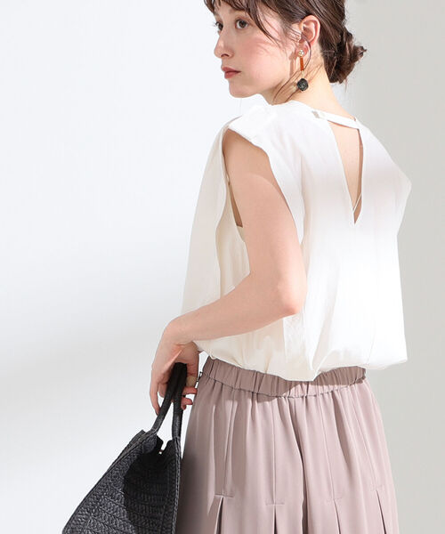 Ray BEAMS（レイビームス）の「Ray BEAMS / エポレット ノースリーブ シャツ（シャツ/ブラウス・レディース・ブラック/ホワイト・ONE SIZE）」の11枚目の写真