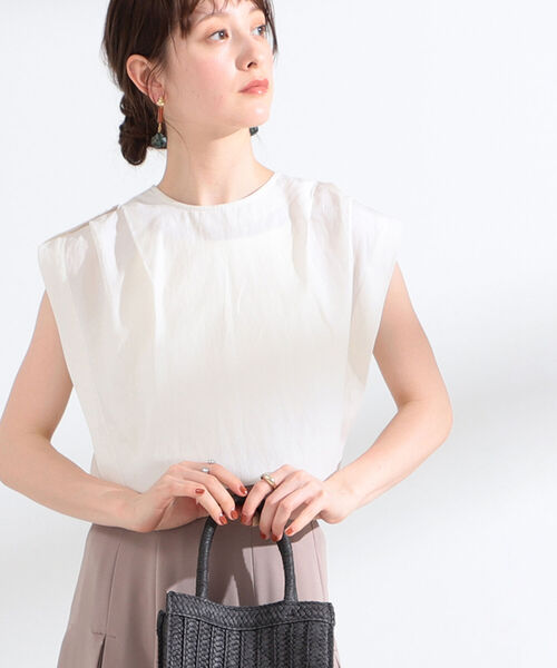 Ray BEAMS（レイビームス）の「Ray BEAMS / エポレット ノースリーブ シャツ（シャツ/ブラウス・レディース・ブラック/ホワイト・ONE SIZE）」の12枚目の写真