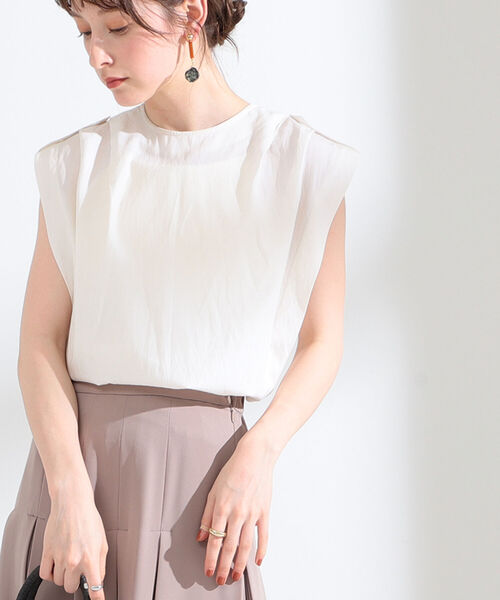 Ray BEAMS（レイビームス）の「Ray BEAMS / エポレット ノースリーブ シャツ（シャツ/ブラウス・レディース・ブラック/ホワイト・ONE SIZE）」の13枚目の写真