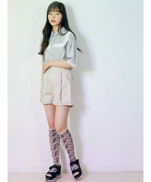 merry jenny（メリージェニー）の「line frill チノショートパンツ（その他パンツ・レディース・ライトブルー/ブラック/ベージュ・FREE）」の10枚目の写真