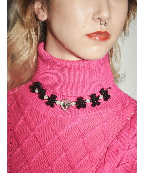 PAMEO POSE（パメオポーズ）の「Beads Bear Toy Choker（ネックレス・レディース・ブラック/レッド・FREE）」の17枚目の写真