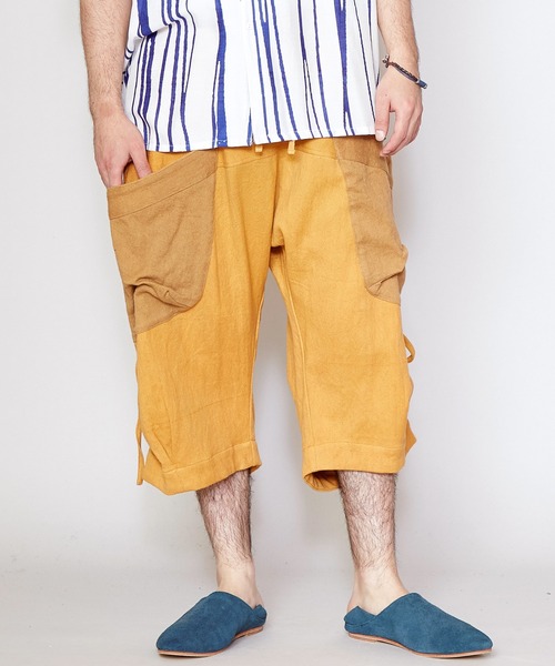 チャイハネ（チャイハネ）の「【チャイハネ】yul レゴアMEN'Sサルエルハーフパンツ（その他パンツ・メンズ・ホワイト/ブラック/ベージュ/カーキ/ブルー・FREE）」の4枚目の写真