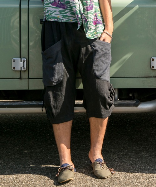 チャイハネ（チャイハネ）の「【チャイハネ】yul レゴアMEN'Sサルエルハーフパンツ（その他パンツ・メンズ・ホワイト/ブラック/ベージュ/カーキ/ブルー・FREE）」の3枚目の写真