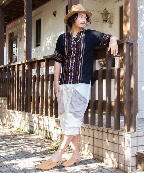 チャイハネ（チャイハネ）の「【チャイハネ】yul レゴアMEN'Sサルエルハーフパンツ（その他パンツ・メンズ・ホワイト/ブラック/ベージュ/カーキ/ブルー・FREE）」の17枚目の写真