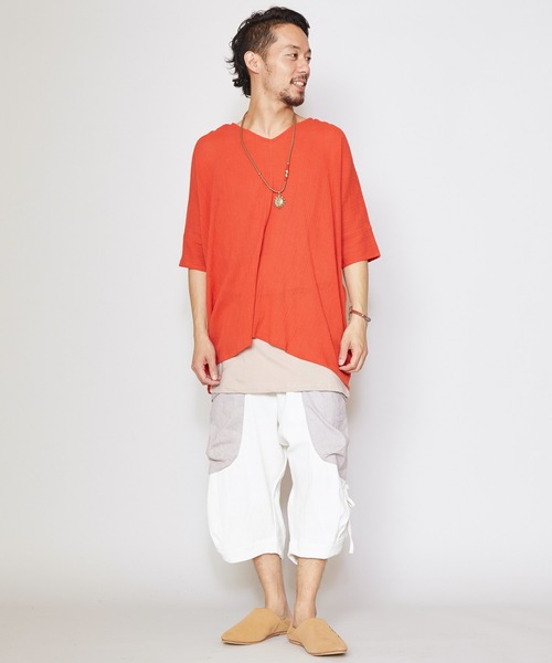 チャイハネ（チャイハネ）の「【チャイハネ】yul レゴアMEN'Sサルエルハーフパンツ（その他パンツ・メンズ・ホワイト/ブラック/ベージュ/カーキ/ブルー・FREE）」の13枚目の写真