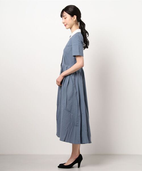 179/WG（イチナナキュウダブルジー）の「クレリックシャツワンピース（シャツワンピース・レディース・ブルー/グリーン/ピンク・MEDIUM）」の11枚目の写真