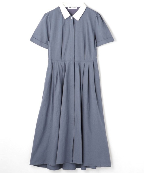 179/WG（イチナナキュウダブルジー）の「クレリックシャツワンピース（シャツワンピース・レディース・ブルー/グリーン/ピンク・MEDIUM）」の9枚目の写真