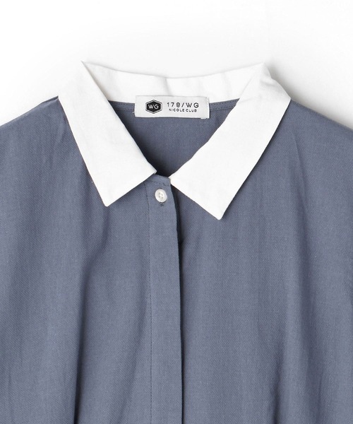 179/WG（イチナナキュウダブルジー）の「クレリックシャツワンピース（シャツワンピース・レディース・ブルー/グリーン/ピンク・MEDIUM）」の14枚目の写真