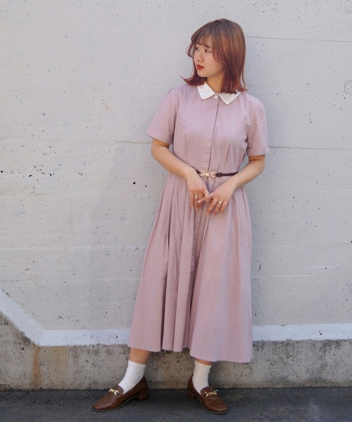 179/WG（イチナナキュウダブルジー）の「クレリックシャツワンピース（シャツワンピース・レディース・ブルー/グリーン/ピンク・MEDIUM）」の10枚目の写真