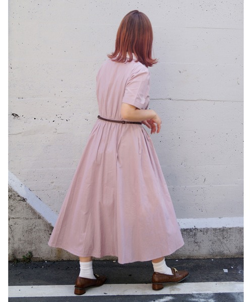 179/WG（イチナナキュウダブルジー）の「クレリックシャツワンピース（シャツワンピース・レディース・ブルー/グリーン/ピンク・MEDIUM）」の7枚目の写真