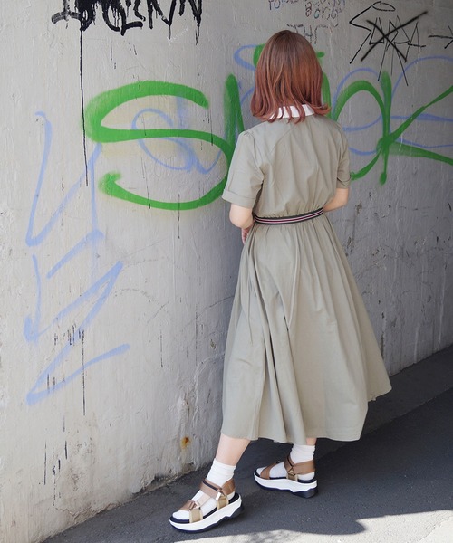 179/WG（イチナナキュウダブルジー）の「クレリックシャツワンピース（シャツワンピース・レディース・ブルー/グリーン/ピンク・MEDIUM）」の5枚目の写真