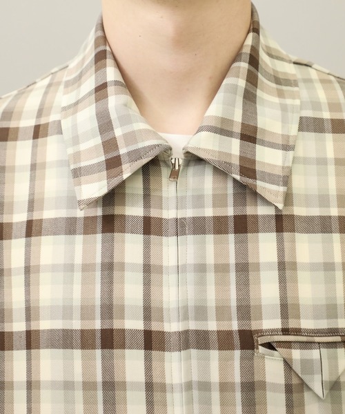 KIIT(キート)の「【KIIT】EX.FRONT ZIP BLOUSON(ブルゾン・メンズ・ブラック/チェック/グリーン・2/1)」の19枚目の写真
