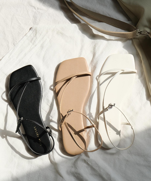 AmiAmi(アミアミ)の「華奢ストラップスクエアトゥトングサンダル(サンダル・レディース・ホワイト/ブラック/ベージュ/カーキ/ブラウン・LL/S/M/L)」の19枚目の写真