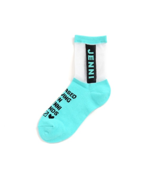 JENNI love（ジェニィラブ）の「タテロゴシースルークルーソックス（ソックス/靴下・キッズ・パープル/ミント/ブラック・22-24cm/19-21cm）」の3枚目の写真