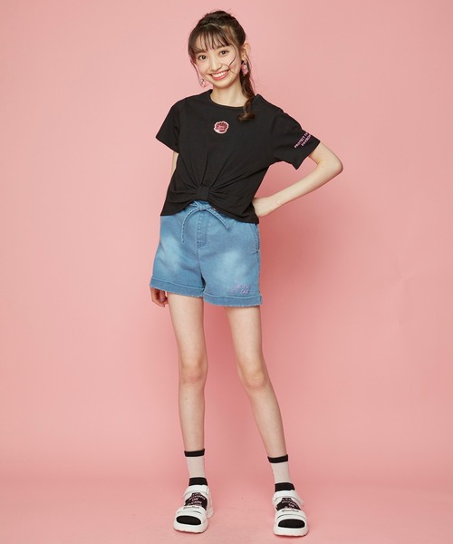 JENNI love（ジェニィラブ）の「タテロゴシースルークルーソックス（ソックス/靴下・キッズ・パープル/ミント/ブラック・22-24cm/19-21cm）」の6枚目の写真