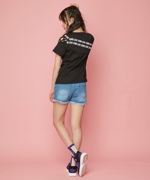 JENNI love（ジェニィラブ）の「タテロゴシースルークルーソックス（ソックス/靴下・キッズ・パープル/ミント/ブラック・22-24cm/19-21cm）」の8枚目の写真