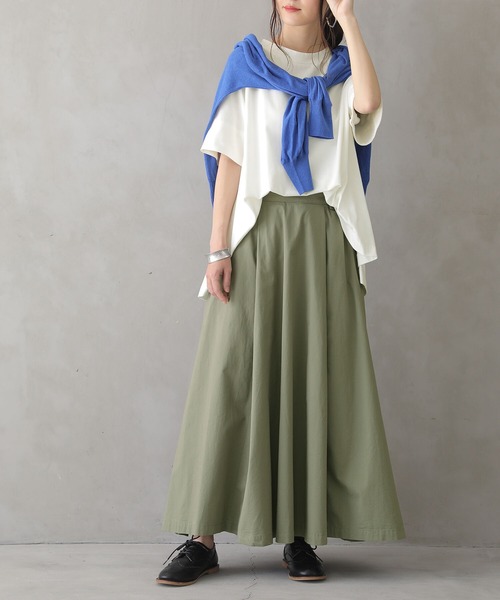 n'OrLABEL(ノアールレーベル)の「『撥水&吸水モックネックフレアTシャツ』(Tシャツ/カットソー・レディース・ブラック/ブラウン/オフホワイト/ピンク/ミント・1/2)」の11枚目の写真