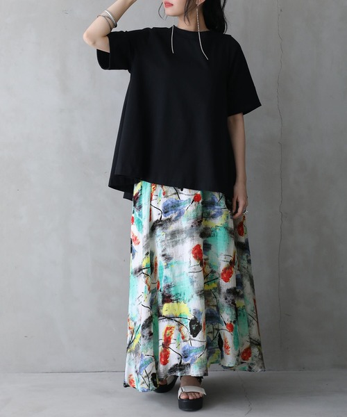 n'OrLABEL(ノアールレーベル)の「『撥水&吸水モックネックフレアTシャツ』(Tシャツ/カットソー・レディース・ブラック/ブラウン/オフホワイト/ピンク/ミント・1/2)」の15枚目の写真