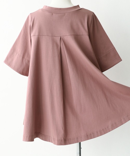 n'OrLABEL(ノアールレーベル)の「『撥水&吸水モックネックフレアTシャツ』(Tシャツ/カットソー・レディース・ブラック/ブラウン/オフホワイト/ピンク/ミント・1/2)」の18枚目の写真