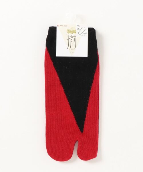 カヤ（カヤ）の「【カヤ】足袋型くつ下23～25cm 重ね色（ソックス/靴下・レディース・ホワイト×パープル/ブラック×レッド/ブルーグリーン・FREE）」の7枚目の写真