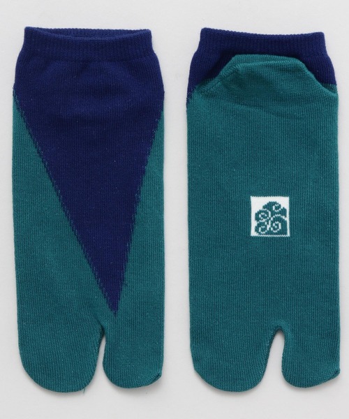 カヤ（カヤ）の「【カヤ】足袋型くつ下23～25cm 重ね色（ソックス/靴下・レディース・ホワイト×パープル/ブラック×レッド/ブルーグリーン・FREE）」の9枚目の写真