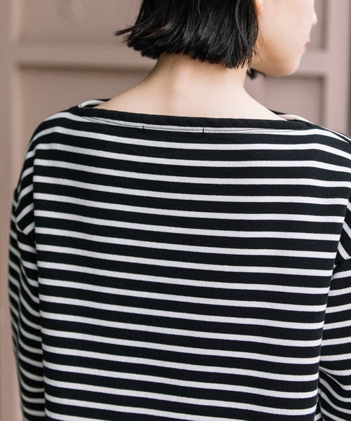 Munich(ミューニック)の「マリンフリースボーダー ボートネックプルオーバー(Tシャツ/カットソー・レディース・ブラウン/ホワイト×ブルー/ブラック×ホワイト・FREE)」の10枚目の写真