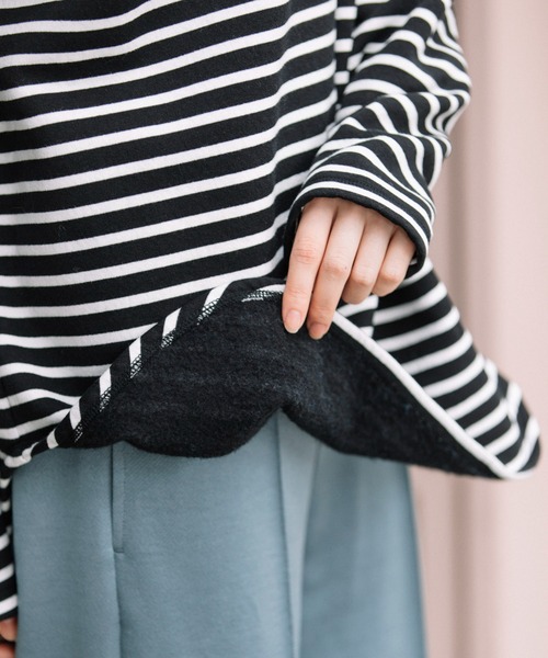 Munich(ミューニック)の「マリンフリースボーダー ボートネックプルオーバー(Tシャツ/カットソー・レディース・ブラウン/ホワイト×ブルー/ブラック×ホワイト・FREE)」の14枚目の写真