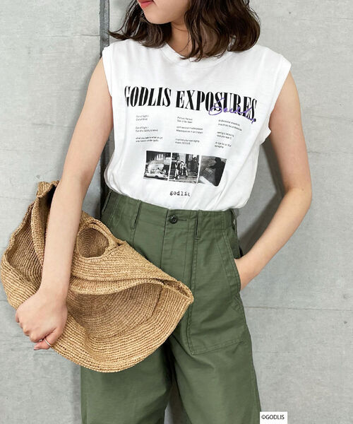 GOOD ROCK SPEED（グッドロックスピード）の「【GOOD ROCK SPEED/グッドロックスピード】フォトプリントノースリTシャツ（Tシャツ/カットソー・レディース・ホワイト系その他2/ホワイト系その他3/ホワイト系その他4・FREE）」の2枚目の写真